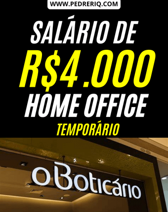 boticario - VAGAS HOME OFFICE PARA TRABALHAR DE CASA COM SALÁRIO DE ATÉ 4 MIL - GRUPO O BOTICÁRIO ABRIU VAGA PARA ASSISTENTE DE RECEBIMENTO FISCAL