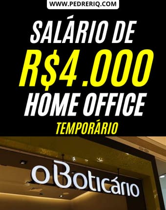boticario - VAGAS HOME OFFICE PARA TRABALHAR DE CASA COM SAL&Aacute;RIO DE AT&Eacute; 4 MIL - GRUPO O BOTIC&Aacute;RIO ABRIU VAGA PARA ASSISTENTE DE RECEBIMENTO FISCAL