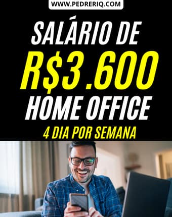 home office 2 - VAGA EM HOME OFFICE - TRABALHE DE CASA SOMENTE 4 DIAS NA SEMANA! EF&Iacute; BY CONTRATA COM FAIXA SALARIAL DE R$ 3.600,00 MIL POR M&Ecirc;S